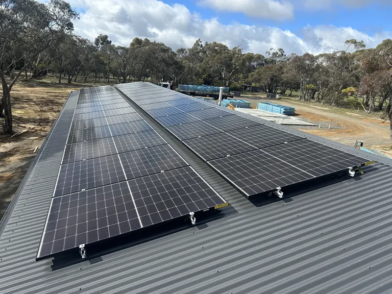 Rooftop solar panel installation